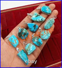 Turquoise gemstone Pendants Lot 925 Sterling Silver Plated Wholesale Lot Jewelry