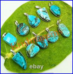 Turquoise gemstone Pendants Lot 925 Sterling Silver Plated Wholesale Lot Jewelry