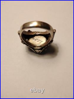 Turquoise jewelry native american ring Sterling Silver Hand Made Size 9