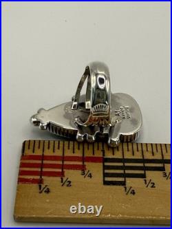 Two Stone Ring Blue Green Turquoise Sterling Silver Avin Joe Navajo Size 8 R0118