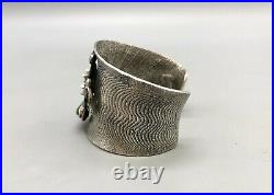 Unique Hopi Sterling Silver Tufa Cast Bracelet