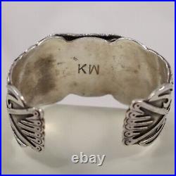 Unique Vintage Jewelry Sterling Silver Bracelet Turquoise Navajo Old Pawn Cuff
