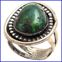 Unique Vintage Sterling Silver Navajo Damele Nevada Turquoise Ringsz9