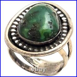 Unique Vintage Sterling Silver Navajo Damele Nevada Turquoise Ringsz9