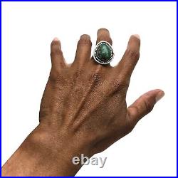 Unique Vintage Sterling Silver Navajo Damele Nevada Turquoise Ringsz9