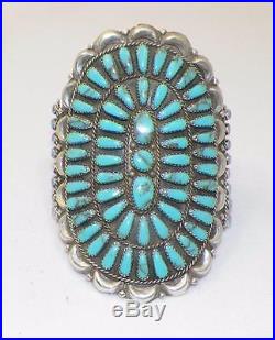 Vintagenavajodanny L. Waunikasterling Silverturquoisecluster Bracelet