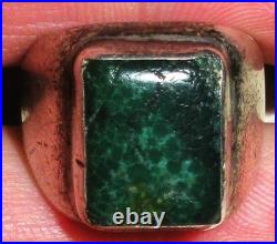 VINTAGE NAVAJO GREAT TURQUOISE STERLING SILVER RING SIZE 7 1/4 vafo