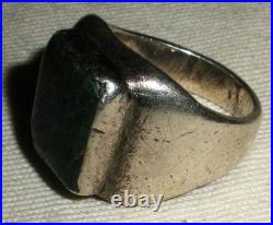 VINTAGE NAVAJO GREAT TURQUOISE STERLING SILVER RING SIZE 7 1/4 vafo