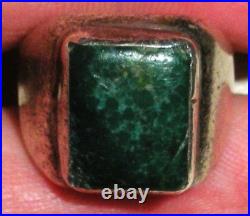 VINTAGE NAVAJO GREAT TURQUOISE STERLING SILVER RING SIZE 7 1/4 vafo