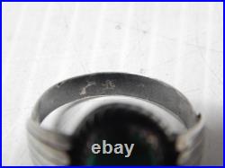 VINTAGE NAVAJO INDIAN STERLING SILVER TURQUOISE MAN'S RING sz 11 3/4