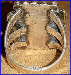 VINTAGE NAVAJO NATIVE AMERICAN STERLING SILVER & KINGMAN TURQUOISE RING sz 8.5
