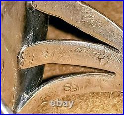 VINTAGE NAVAJO NATIVE AMERICAN STERLING SILVER & KINGMAN TURQUOISE RING sz 8.5