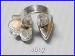 VINTAGE NAVAJO STERLING SILVER TURQUOISE MODERNIST DSGN RING sz 6 1/4