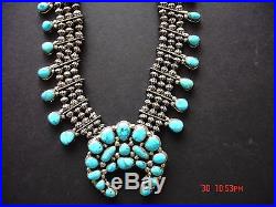 Vintage Orville Tsinnie Navajo Turquoise & Sterling Silver Necklace