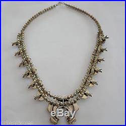 Vintage Southwest Sterling Silver Turquoise Squash Blossom Necklace Vintage Southwest Sterling Silver Turquoise Squash Blossom Necklace