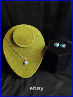 VTG ESTATE Earrings & Necklace Set Sterling SILVER & TURQUOISE By CARLOS DIAZ VTG ESTATE Earrings & Necklace Set Sterling SILVER & TURQUOISE By CARLOS DIAZ
