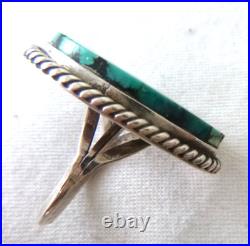 VTG Navajo B. PIASO JR. Turquoise Inlaid Stones Ring 925 Sterling Silver Sz 7.5