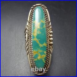 VTG Navajo WILL DENETDALE Sterling Silver TURQUOISE RING sz 9.5 Split Shank Band