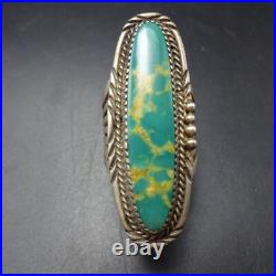 VTG Navajo WILL DENETDALE Sterling Silver TURQUOISE RING sz 9.5 Split Shank Band