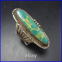 VTG Navajo WILL DENETDALE Sterling Silver TURQUOISE RING sz 9.5 Split Shank Band