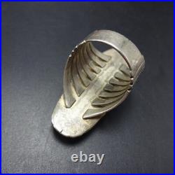VTG Navajo WILL DENETDALE Sterling Silver TURQUOISE RING sz 9.5 Split Shank Band
