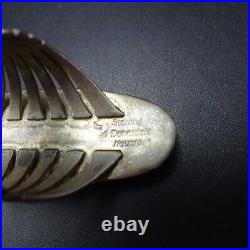 VTG Navajo WILL DENETDALE Sterling Silver TURQUOISE RING sz 9.5 Split Shank Band