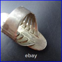 VTG Navajo WILL DENETDALE Sterling Silver TURQUOISE RING sz 9.5 Split Shank Band