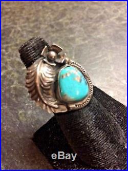 VTG Pawn Native American LARGE Old Ring Lot Turquoise Sterling Silver 4 rings