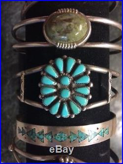 VTG Sterling Silver Native Am / Southwest Cuff Bracelet Lot Turquoise Coral 925
