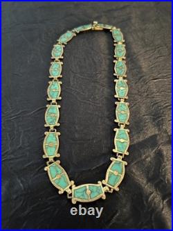VTG Taxco 950 Sterling Silver Turquoise Necklace Bracelet & Earrings Set Mexico VTG Taxco 950 Sterling Silver Turquoise Necklace Bracelet & Earrings Set Mexico