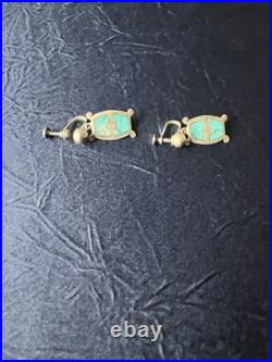 VTG Taxco 950 Sterling Silver Turquoise Necklace Bracelet & Earrings Set Mexico VTG Taxco 950 Sterling Silver Turquoise Necklace Bracelet & Earrings Set Mexico