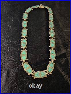 VTG Taxco 950 Sterling Silver Turquoise Necklace Bracelet & Earrings Set Mexico VTG Taxco 950 Sterling Silver Turquoise Necklace Bracelet & Earrings Set Mexico