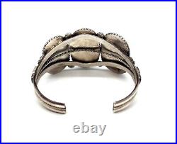 V. Blackgoat 65.5g 925 Sterling Silver & Turquoise Navajo Cuff Bracelet 3-Stone