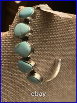 Verley Betone Navajo Sterling Silver Sonoran Gold Turquoise Bracelet 7signed