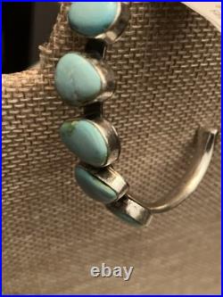 Verley Betone Navajo Sterling Silver Sonoran Gold Turquoise Bracelet 7signed