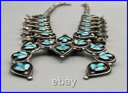 Very Appealing Dishta Style Turquoise Squash Blossom Necklace