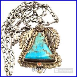 Very IMPORTANT Navajo VINTAGE Sterling Silver Royston Turquoise Necklace