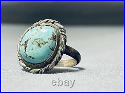 Very Rare Earlier Vintage Navajo Royston Turquoise Sterling Silver Ring