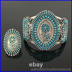 Vincent & Socorro Johnson -native American Zuni Silver Turquoise Bracelet & Ring