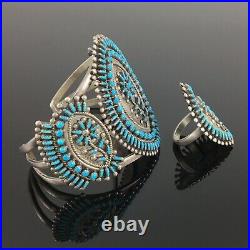 Vincent & Socorro Johnson -native American Zuni Silver Turquoise Bracelet & Ring