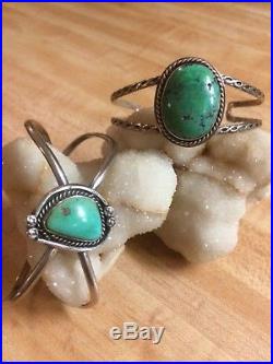 Vintage 925 Sterling Silver Turquoise Cuff Bracelet Lot of 4 Native Am & Taxco