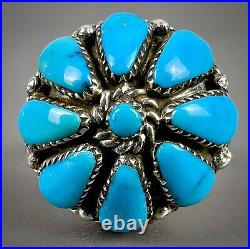 Vintage Authentic Beverly Weebothee Zuni Sterling Silver Turquoise Ring