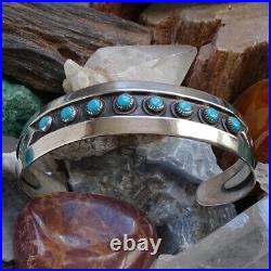 Vintage Bell Trading Post Sterling Snake Eye Turquoise Cuff Bracelet 17 Grams