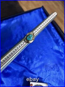 Vintage Billy Slim Native American Navajo Artist Sterling Silver Turquoise Ring