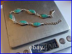 Vintage Bracelet Sterling Silver 925 Russian Turquoise Woman's Jewelry Beauty