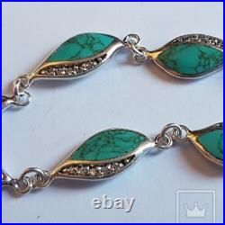Vintage Bracelet Sterling Silver 925 Russian Turquoise Woman's Jewelry Beauty