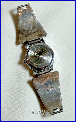 Vintage Effie C. (Calavaza) Zuni Sterling Silver Turquoise Snake Watch Tips