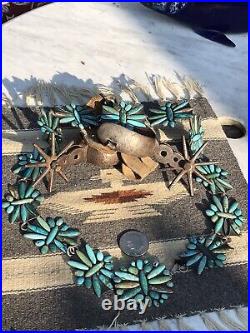 Vintage FEDERICO JIMENEZ Sterling Silver With Turquoise Cluster Belt 40