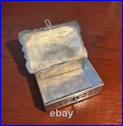 Vintage Herbert Cayatineto Navajo Sterling Silver Trinket Jewelry Box Turquoise Vintage Herbert Cayatineto Navajo Sterling Silver Trinket Jewelry Box Turquoise