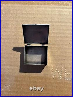 Vintage Hopi Sterling Silver Pill Box Overlay Turquoise Cabochon Native American